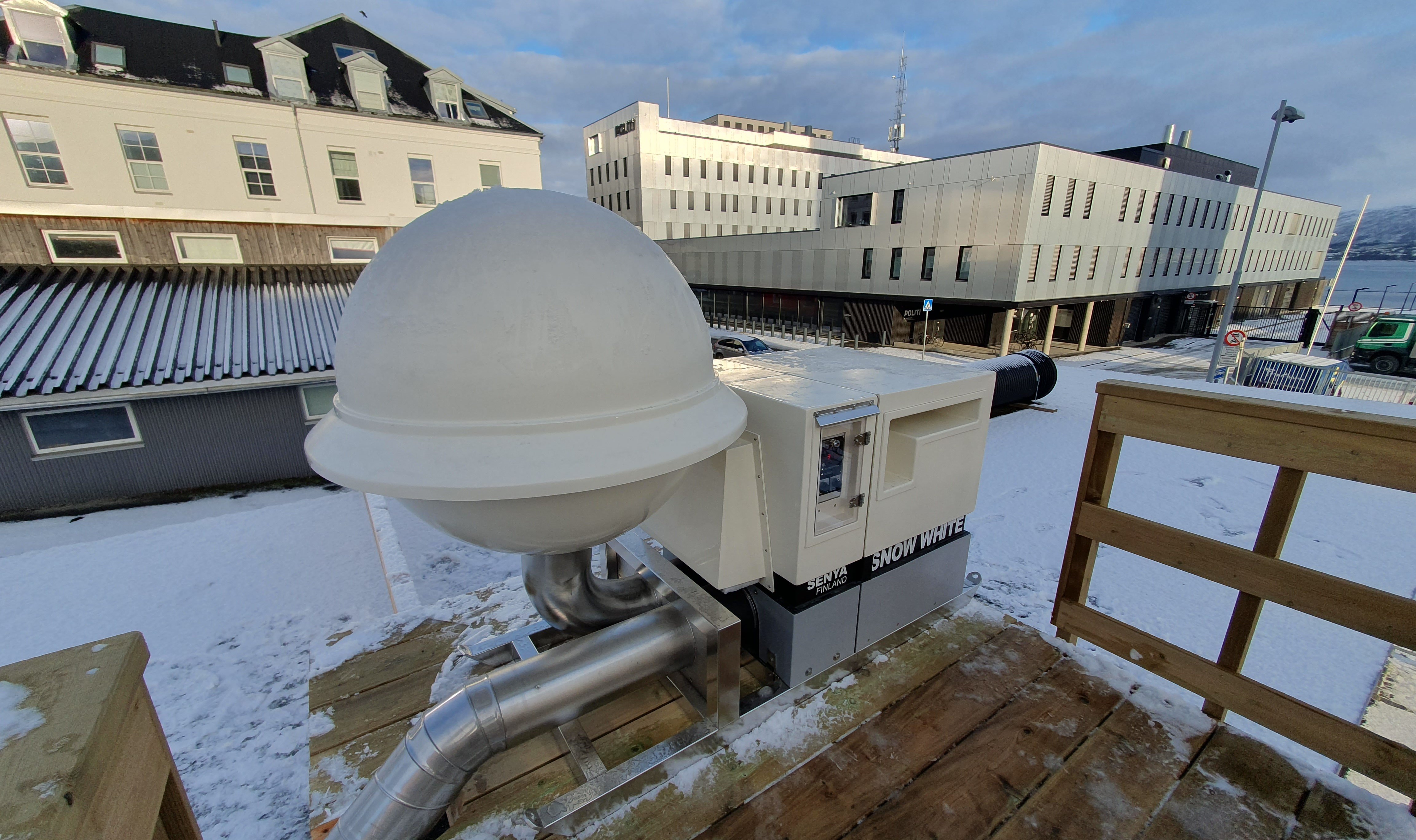 bygg, snø, instrument som måler radioaktivitet