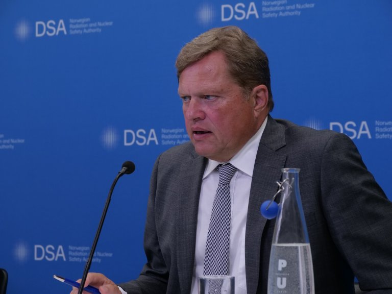 Per Strand, direktør for Direktoratet for strålevern og atomsikkerhet på det årlige møtet i den norsk-russiske atomsikkerhetskommisjonen
